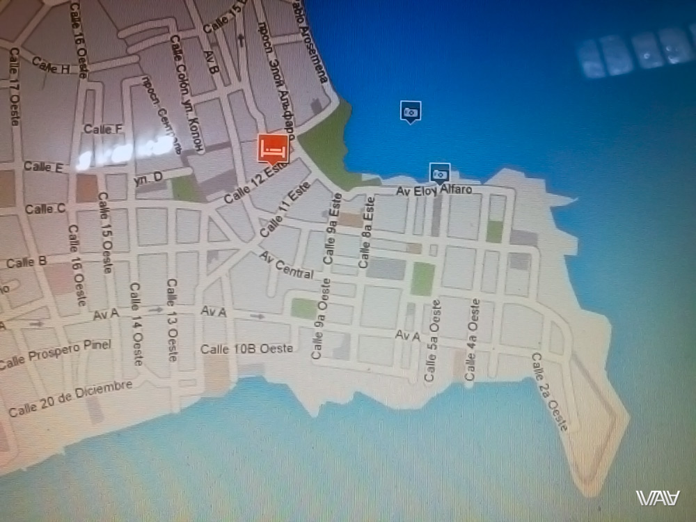 Мапа старога горада Панама Сіці і майго гатэлю