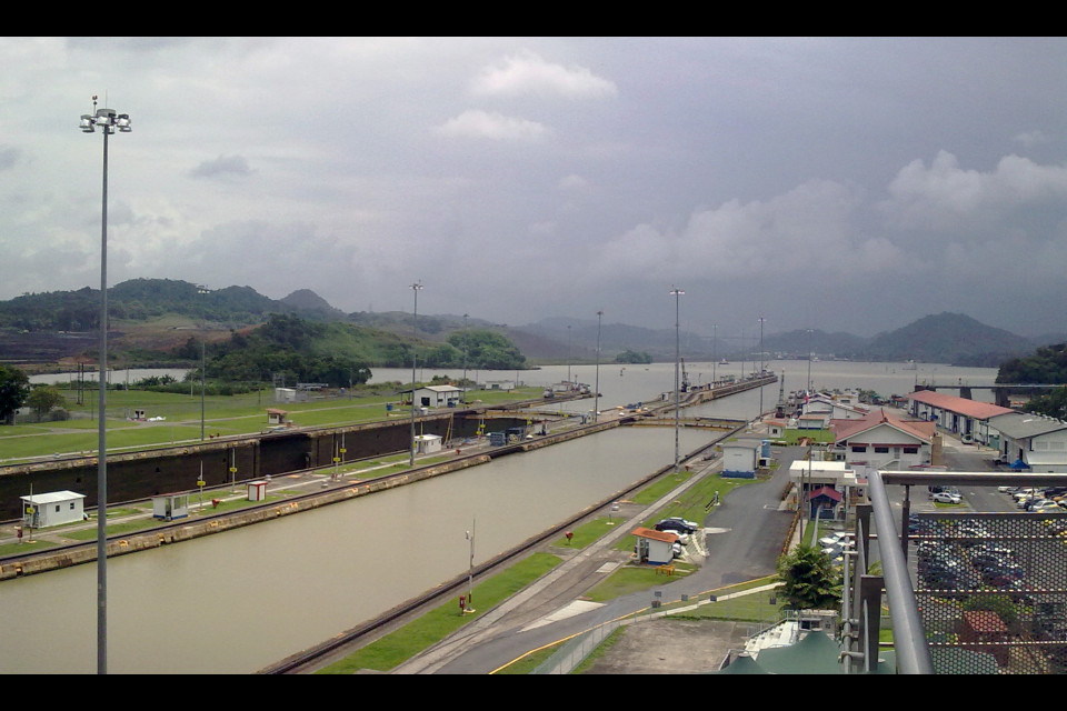 Enter of the Panama Canal from the Atlantic Ocean. Panama Canal, Panama