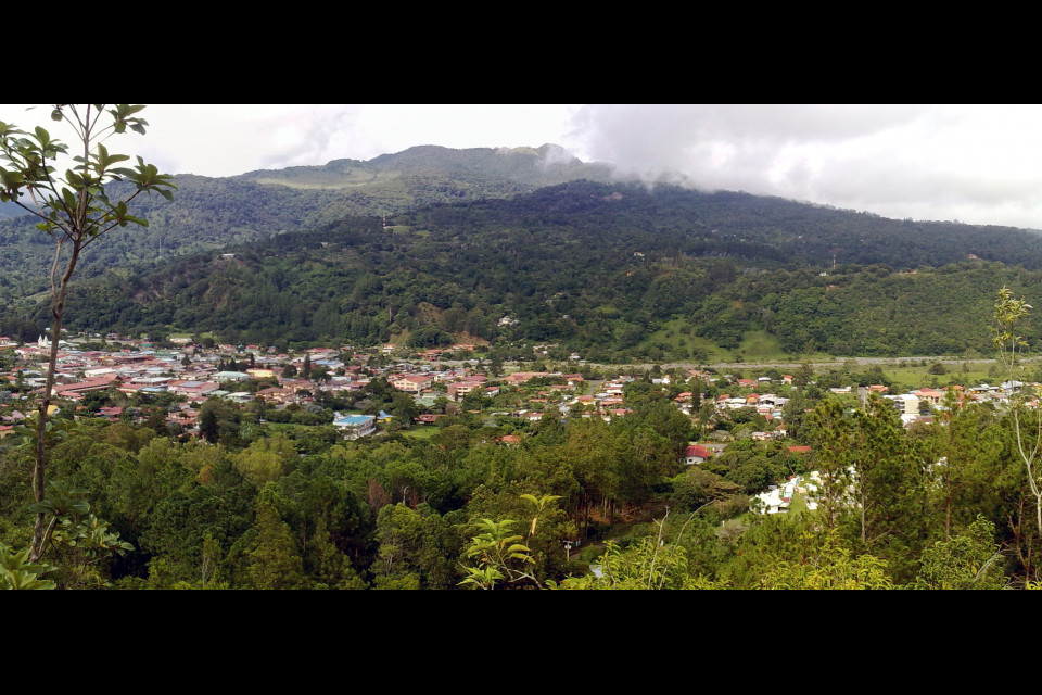 Panorama of small beautiful city. Bajo Boquete, Panama