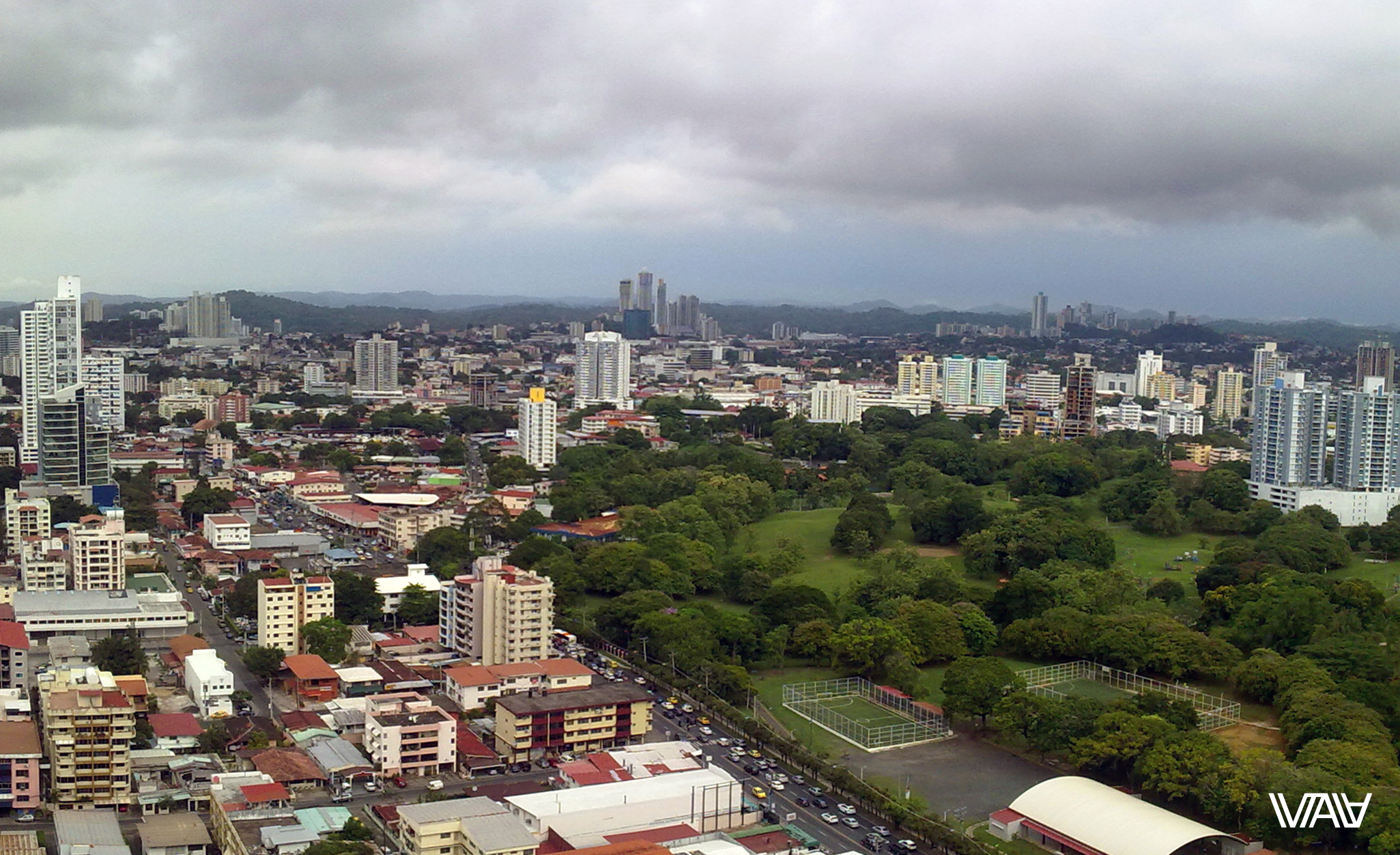 Panoramic view of Panama City good district. Panama City, Panama
