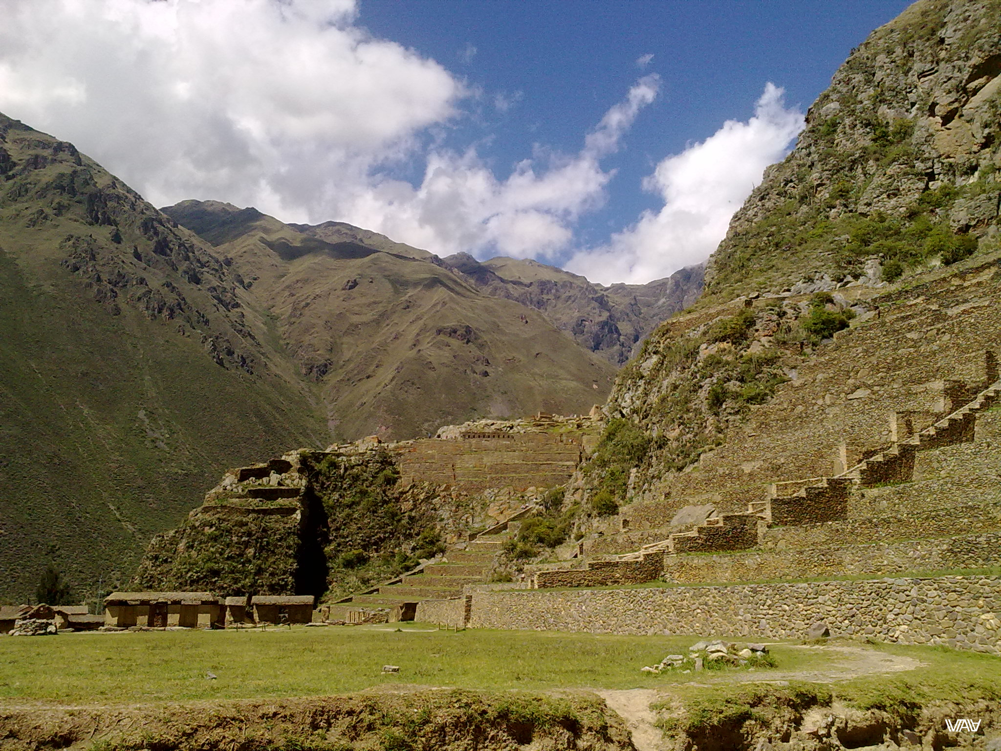 Fascinating view from the ancient city of the Incas. Ollantaytambo, Peru